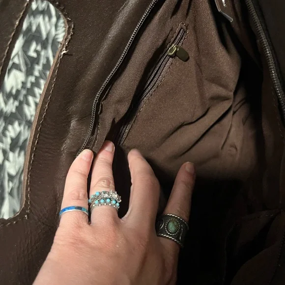 Turquoise Accent Southwestern Fringe Crossbody Bag - Unbranded NWOT - Picture 6 of 7